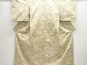 花更紗模様織り出し十日町紬着物